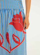 Sky Stripes Blue Sleeveless Dress by FARM RIO