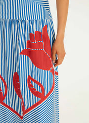 Sky Stripes Blue Sleeveless Dress by FARM RIO