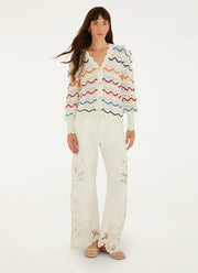 FARM Rio Colorful Stripes Knit Cardigan