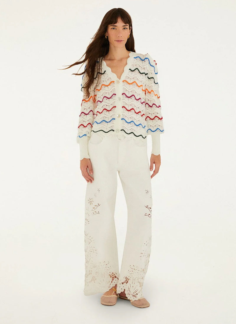 FARM Rio Colorful Stripes Knit Cardigan