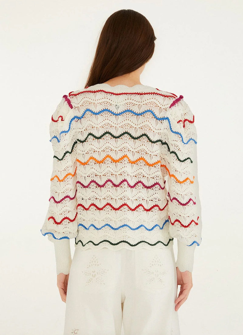 FARM Rio Colorful Stripes Knit Cardigan