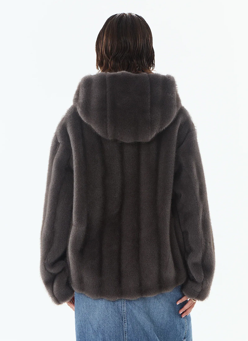 Faux Fur Hooded Jacket