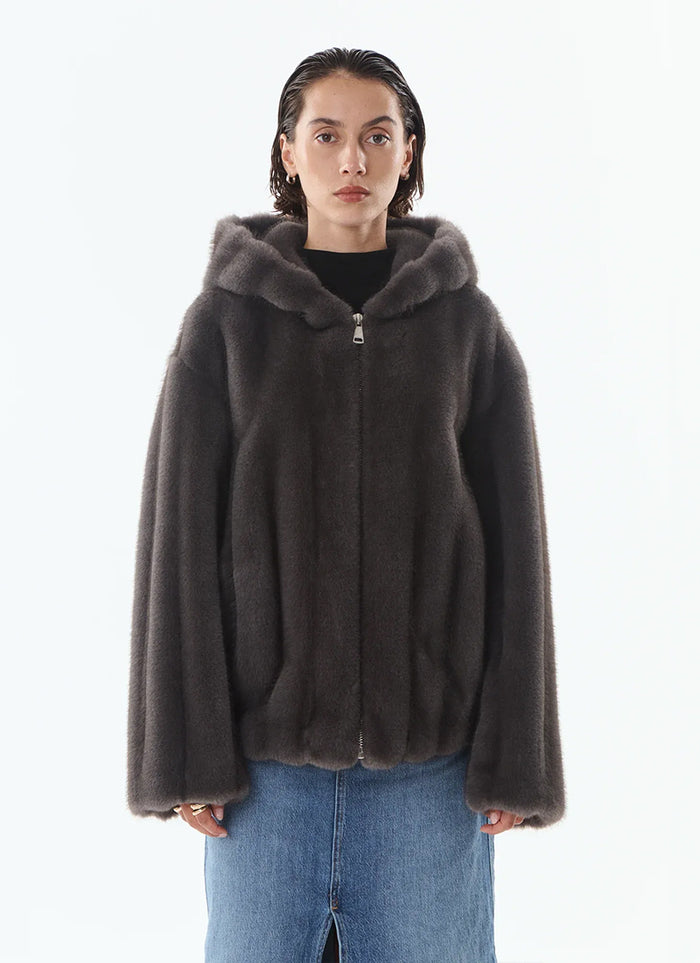 Faux Fur Hooded Jacket