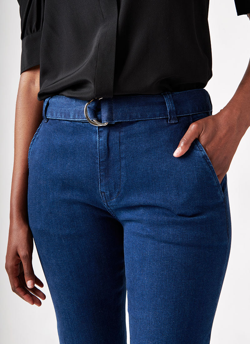 Frame Le High Flare Belted Jean