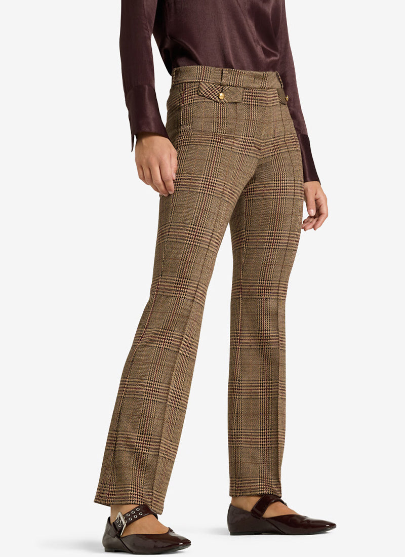 Fleur Cropped Glencheck Jacquard Pant