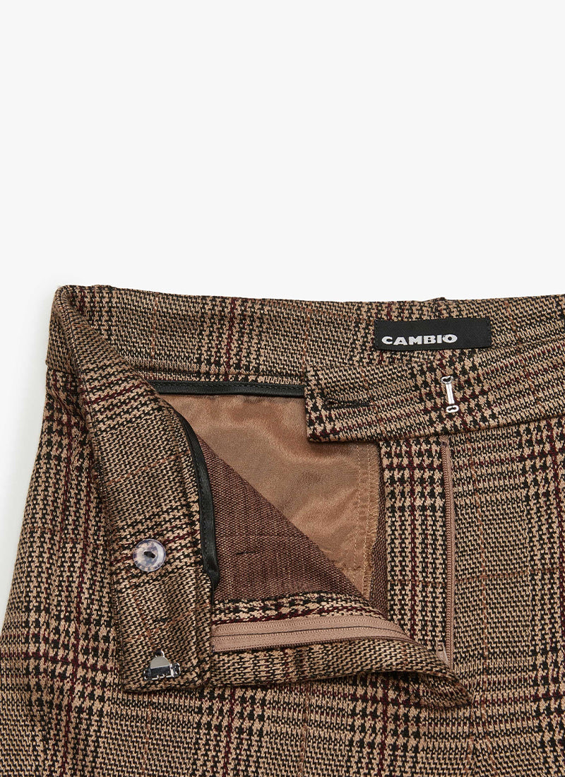 Fleur Cropped Glencheck Jacquard Pant