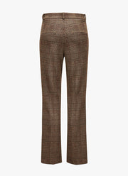 Fleur Cropped Glencheck Jacquard Pant