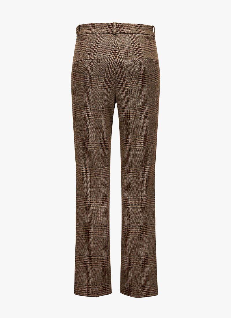 Fleur Cropped Glencheck Jacquard Pant