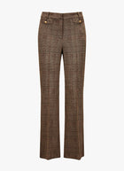 Fleur Cropped Glencheck Jacquard Pant
