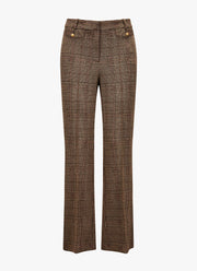 Fleur Cropped Glencheck Jacquard Pant