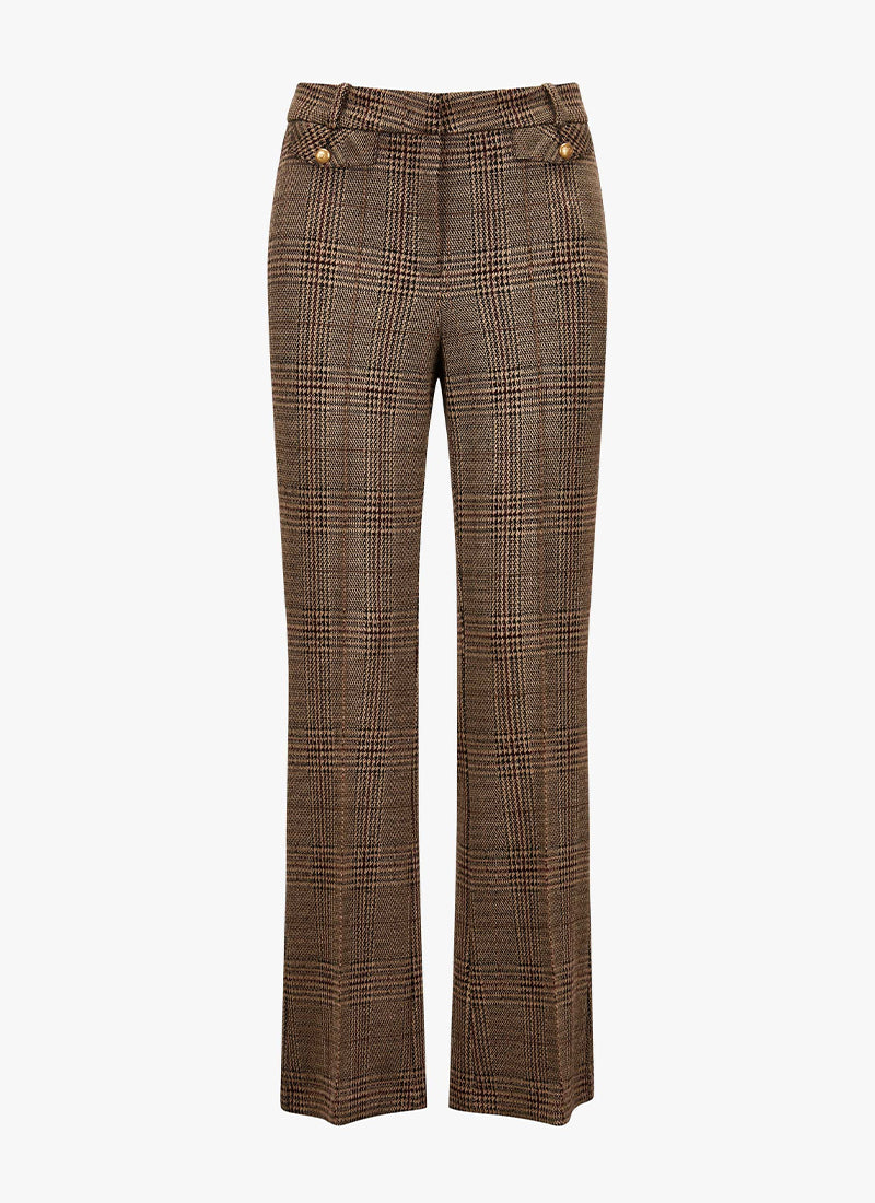 Fleur Cropped Glencheck Jacquard Pant