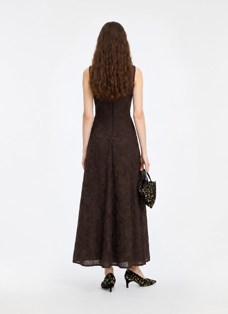 Flower Mesh Flared Dress by ROTATE at Andrews