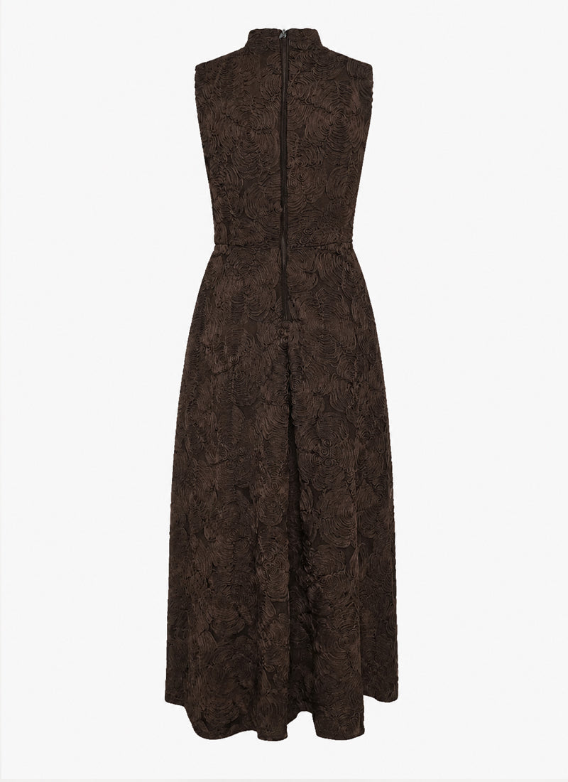 Flower Mesh Flared Dress