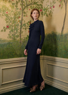 Flower Shoulder Detail Long Sleeve Maxi dress