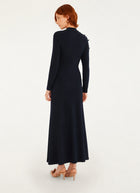 Flower Shoulder Detail Long Sleeve Maxi dress