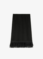 Fluid Satin Knee Length Frill Skirt