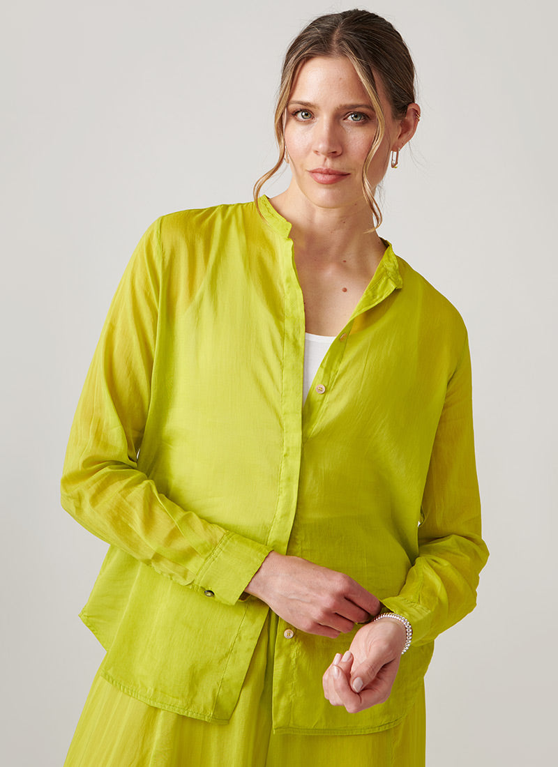 Forte Forte Cotton Silk Voile Shirt with Jewel Button