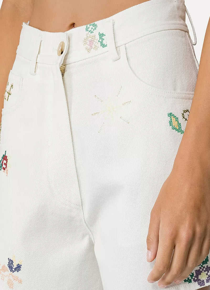 Eden Embroidery Cotton Shorts