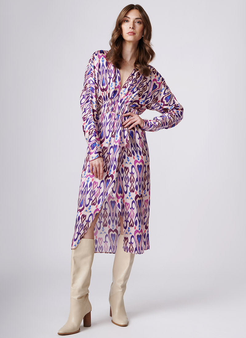 Forte Forte Northern Light Print Satin Midi Dress