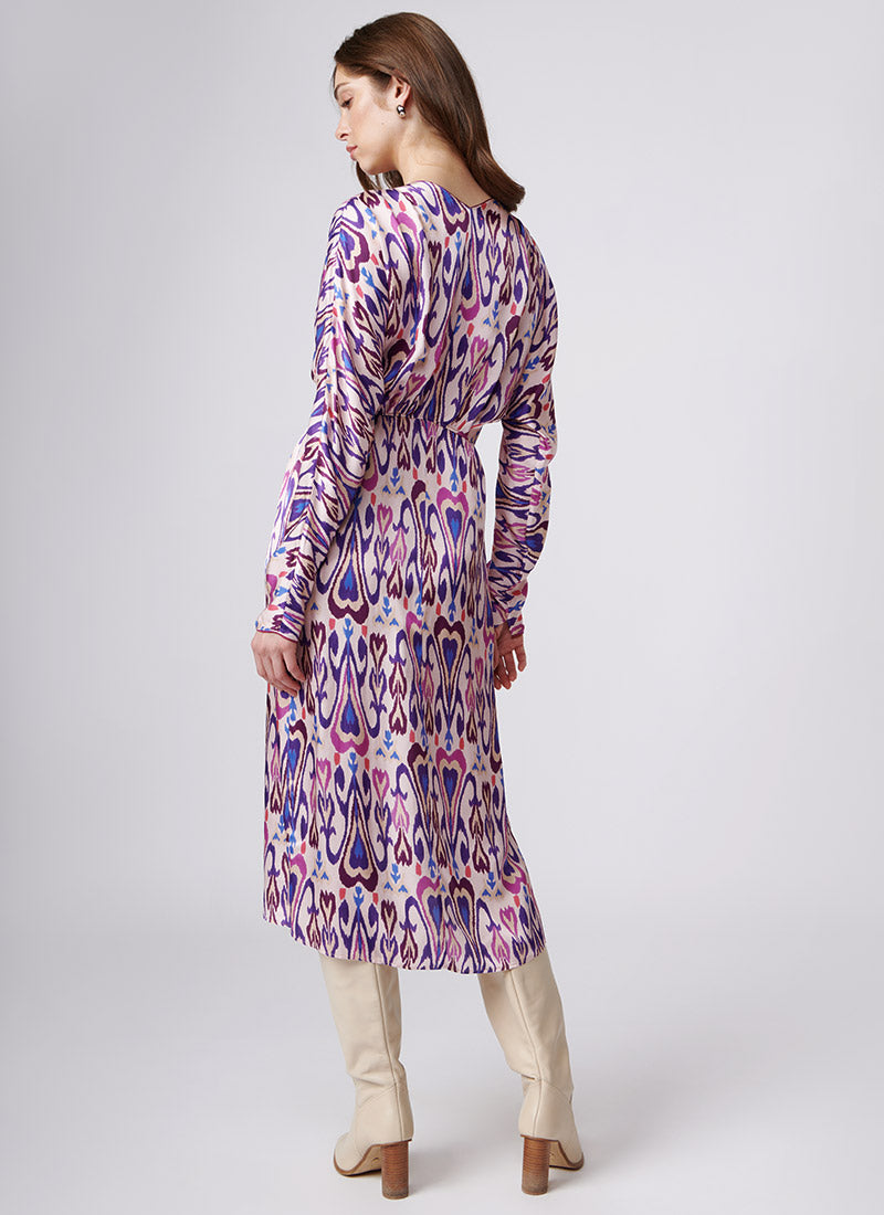 Forte Forte Northern Light Print Satin Midi Dress