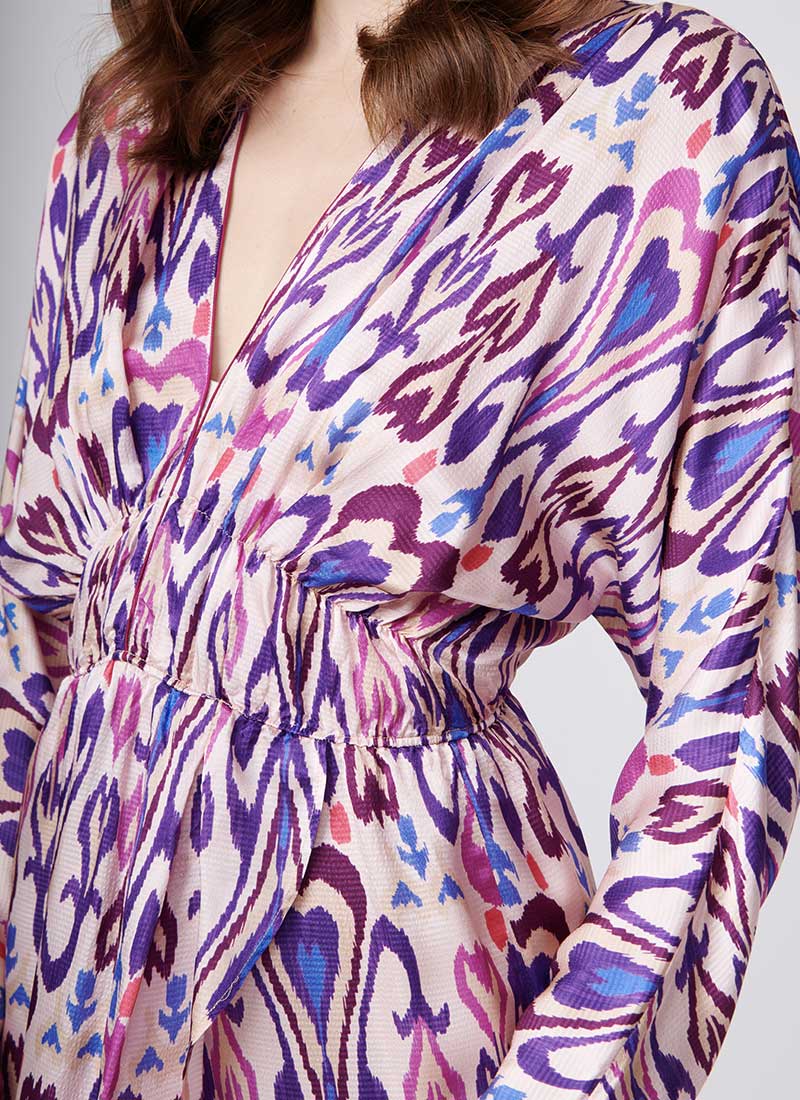 Forte Forte Northern Light Print Satin Midi Dress