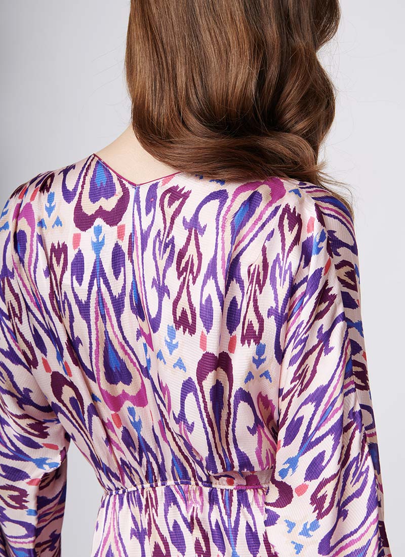 Forte Forte Northern Light Print Satin Midi Dress