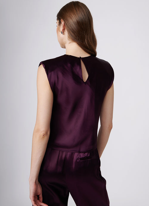 Forte Forte Satin Crewneck Sleeveless Top