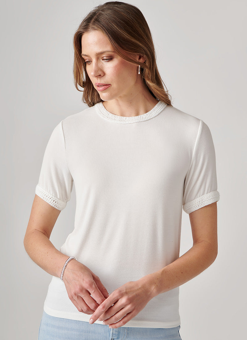 FRAME Crochet Trim T-Shirt