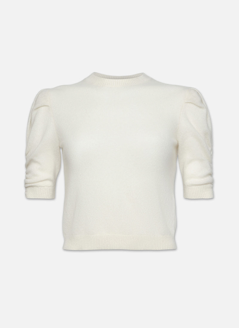 Frame Ruched Sleeve Cashmere Sweater