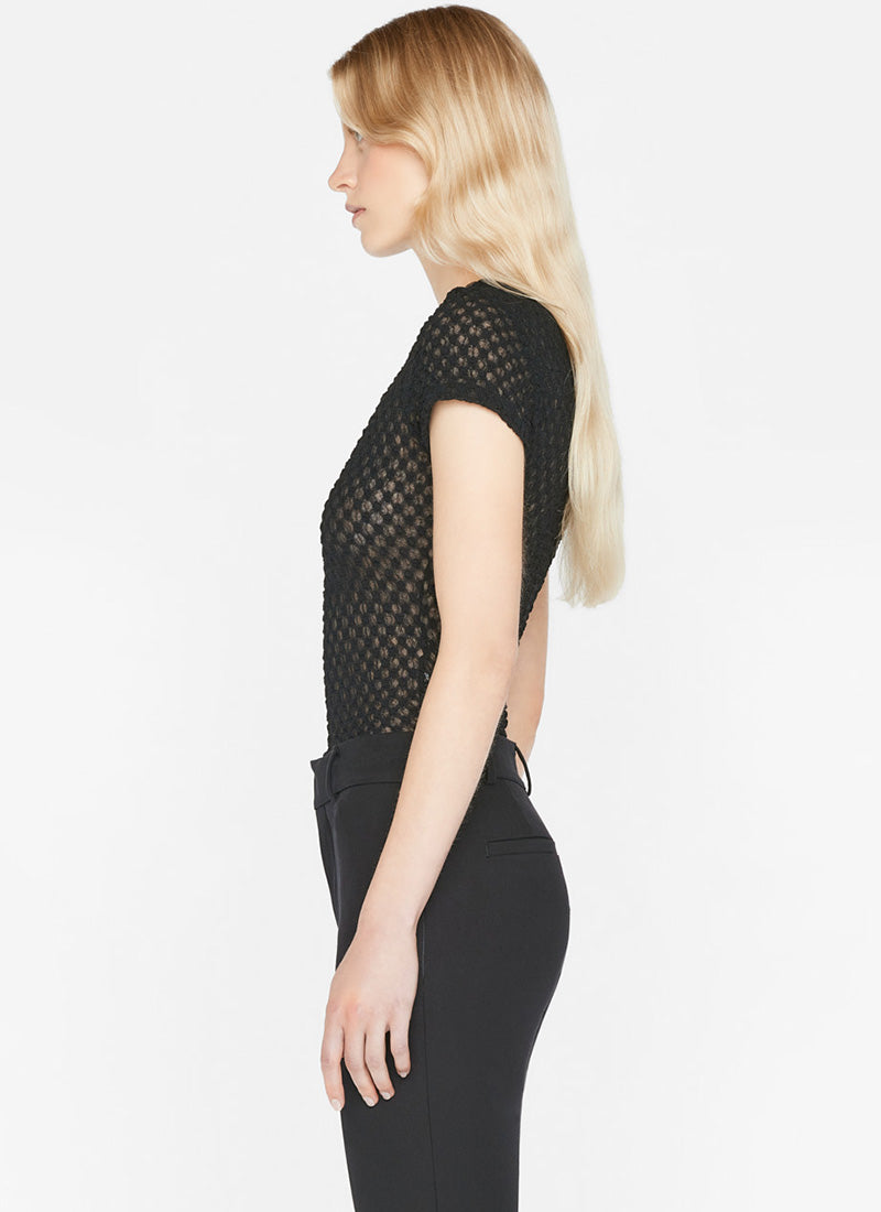 FRAME Mesh Lace Baby Tee