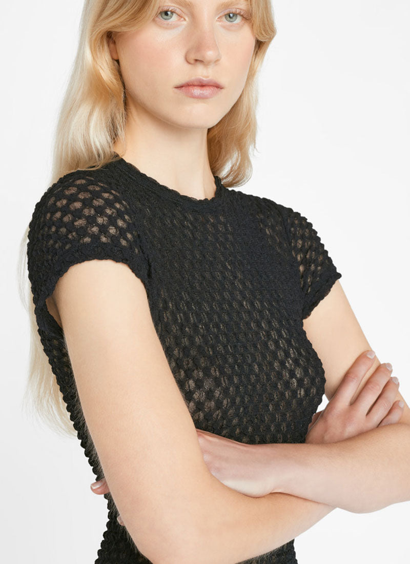 FRAME Mesh Lace Baby Tee