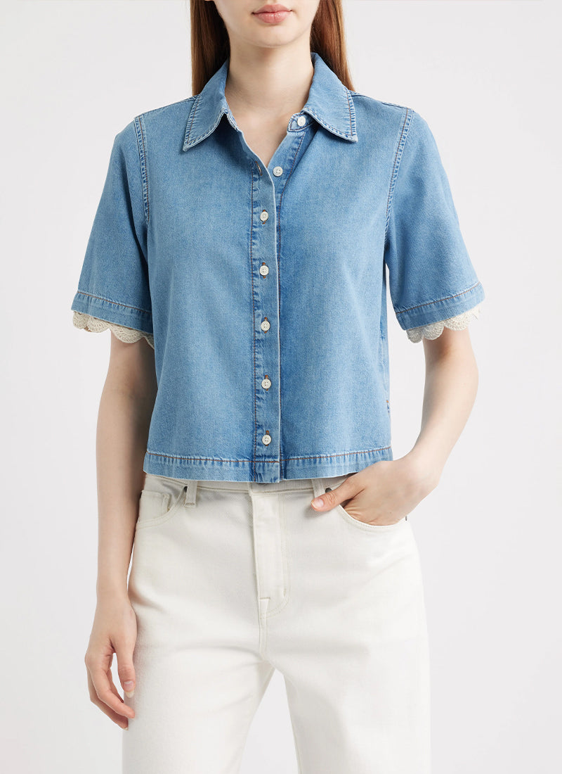 The Denim Crochet Top