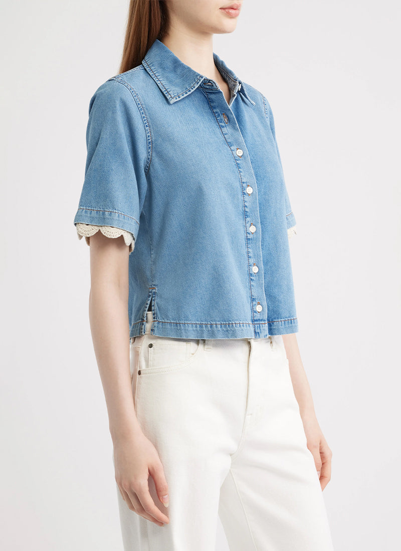 The Denim Crochet Top