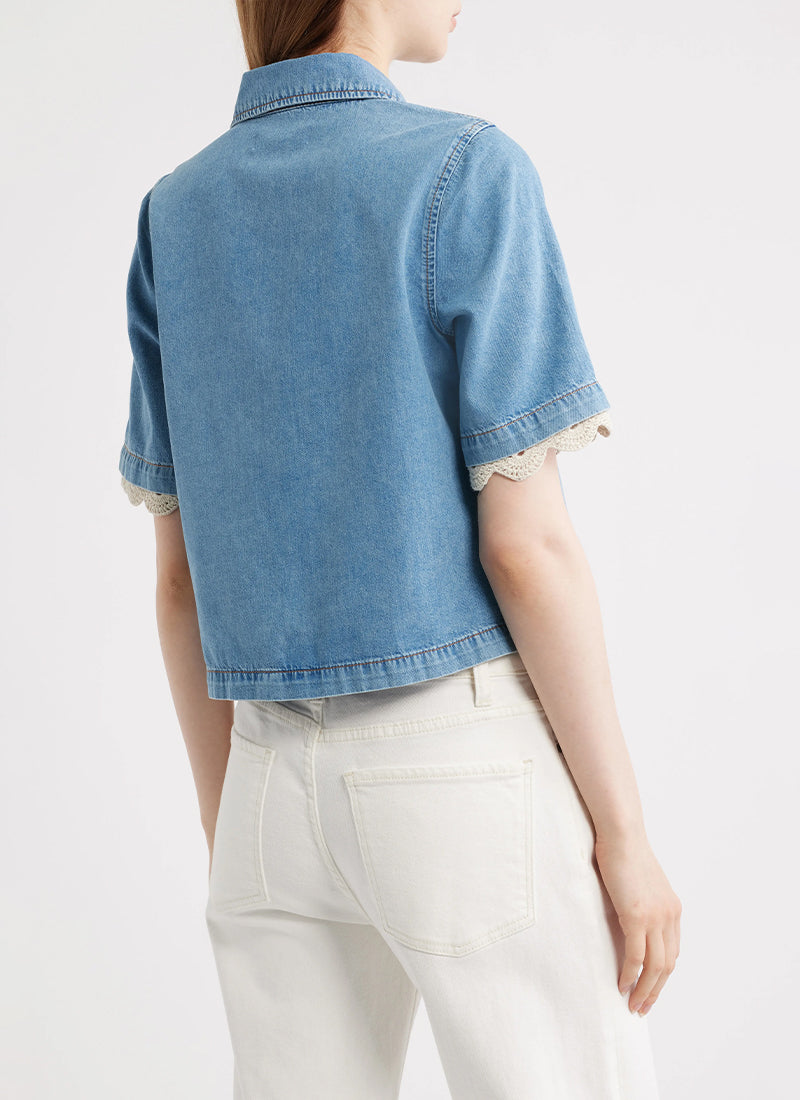 The Denim Crochet Top