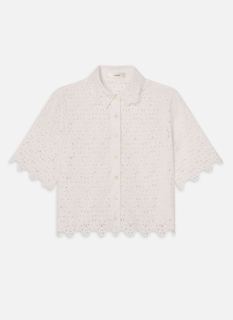 FRAME The Deco Eyelet Top