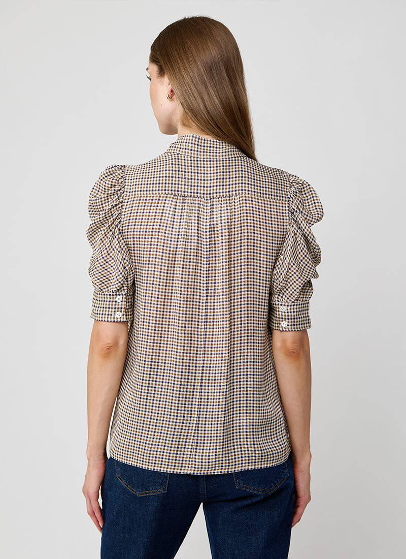 FRAME The Houndstooth Gillilan Top