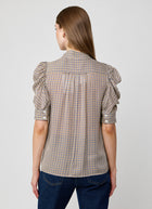 FRAME The Houndstooth Gillilan Top