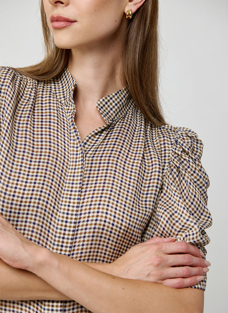 FRAME The Houndstooth Gillilan Top