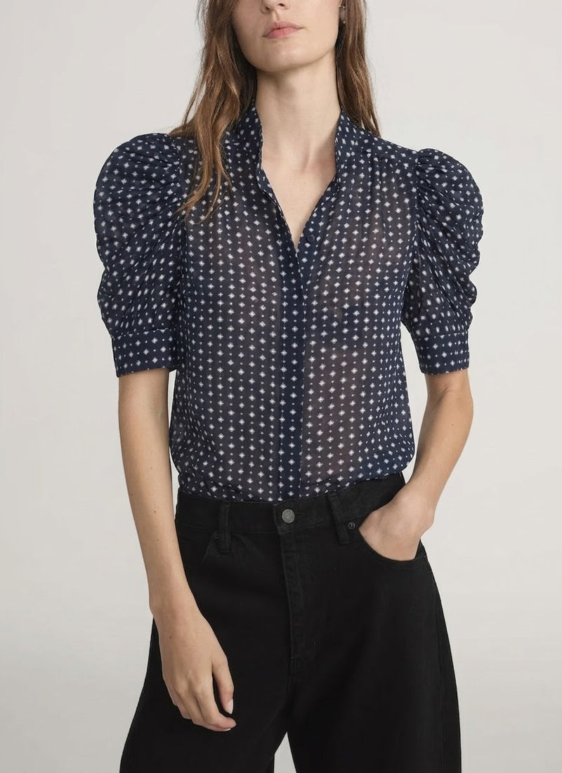 FRAME The Tie Print Gillian Top