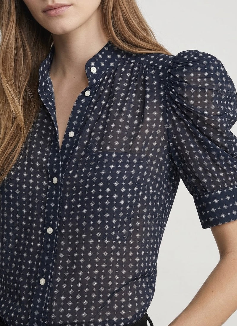 FRAME The Tie Print Gillian Top