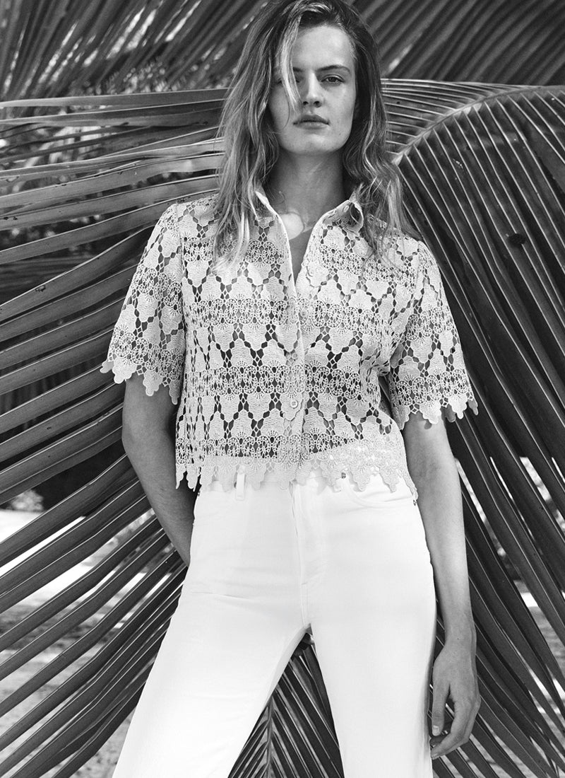 FRAME The Lace Button Up Shirt