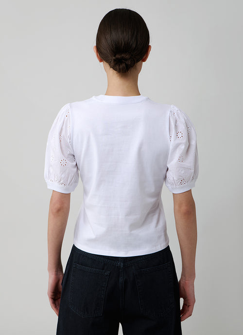 FRAME The Lace Sleeve Tee
