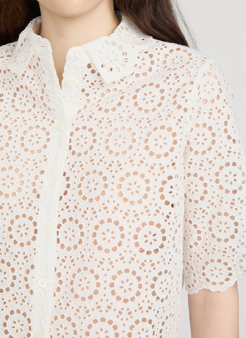FRAME The Petal Eyelet Shirt
