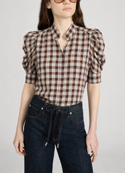 FRAME The Plaid Gillian Blouse
