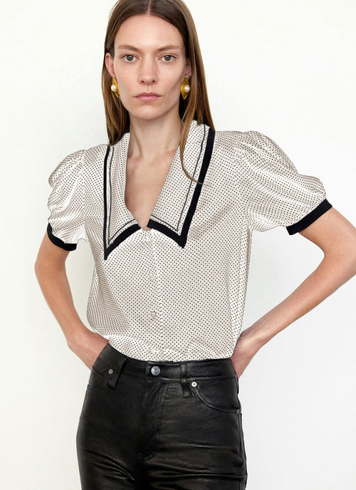FRAME The Polka Dot Sailor Blouse