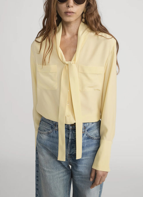  Silk Modern Tie Blouse by FRAME at Andrews 