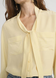 FRAME The Silk Modern Tie Blouse
