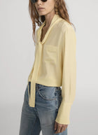 FRAME The Silk Modern Tie Blouse