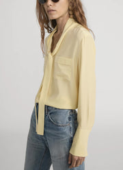 FRAME The Silk Modern Tie Blouse