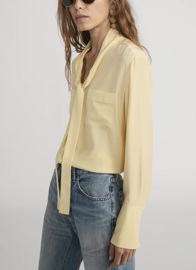 FRAME The Silk Modern Tie Blouse